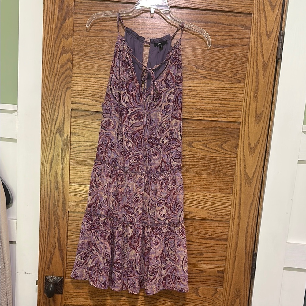 DREW Purple and White Halter Sundress